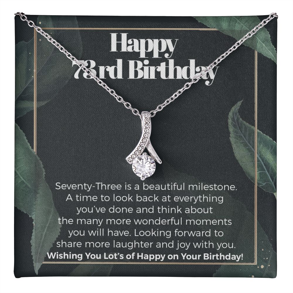 Happy 73rd Birthday Alluring Necklace, 73rd Birthday Gift For Mom, 73rd Birthday Gift Idea