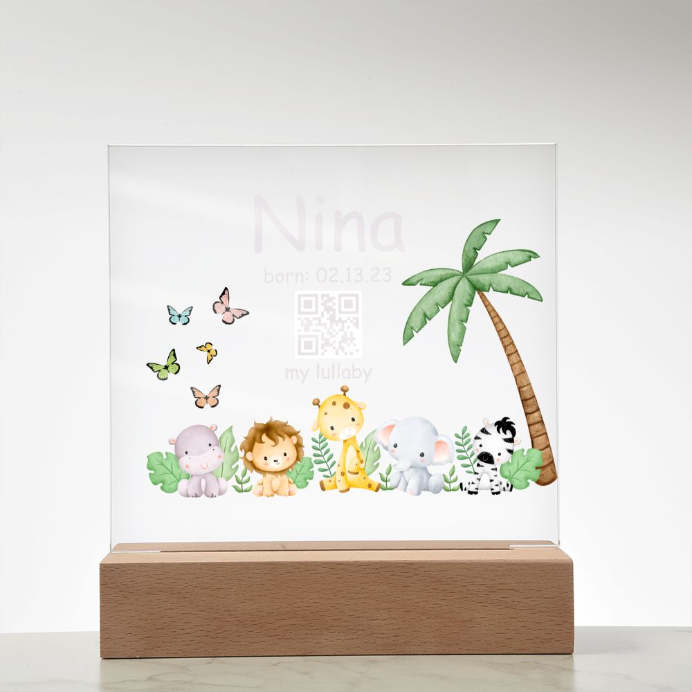 Personalized Lullaby Baby Night Light, Baby Gift Birth, Night Light Baby, Rainbow Night Lamp, Birth Gift