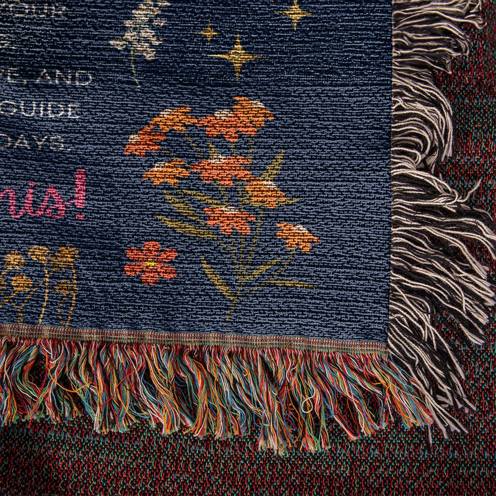 Hope Courage Strength Woven Blanket, Encouragement Gift for Best Friend, Healing Blanket, Cancer Survivor Gift, Support Gift for Her