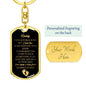 "Daddy to Be" w. ENGRAVING Keychain