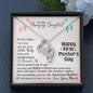To My Daughter, Happy First Mother's Day Double Heart Necklace