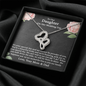 To Our Daughter On Her Wedding Day Double Hearts Necklace | Gift To Bride from Mother & Dad | Bride Jewelry Gift from Mom Dad