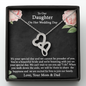 To Our Daughter On Her Wedding Day Double Hearts Necklace | Gift To Bride from Mother & Dad | Bride Jewelry Gift from Mom Dad