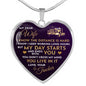 To My Trucker Wife You Live In My Mind Heart Necklace