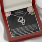 To Our Daughter On Her Wedding Day Double Hearts Necklace | Gift To Bride from Mother & Dad | Bride Jewelry Gift from Mom Dad