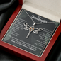 To Our Granddaughter, Live Your Dreams Dragonfly Necklace Your Grandma & Grandpa | Granddaughter Graduation, Birthday Gift