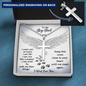 To My Dog Dad Until We Meet Again Personalize Cross Necklace | Loss of Dog memorial Necklace For Him | Dog loss Gifts | Rainbow Bridge Dog | Pet Sympathy Gift
