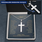 Personalized To Our Grandson On Your First Communion Cross Necklace Gift, From Grandparents Engraved Cross First Communion Gift