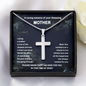 Personalized Mom Memorial Cross Necklace Chain Link | Loss of Mother Gift | Mother Loss Sympathy Gift | Mother Memorial Gift