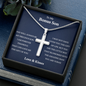Personalized To My Bonus Son Cross Necklace| You will Always be My Son| Gift from Step Mom| Gift from Step Dad| Step Son Birthday, Graduation Gift
