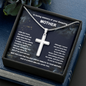 Personalized In Loving Memory Of Your Amazing Mother Cross Necklace Chain Link | Mom Memorial Necklace | Loss of Mother Gift | Mother Loss Sympathy Gift