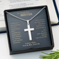 To My Little Brother Engraved Cross Necklace Gift, Gift For Little Brother from Sister, Graduation Gift, Birthday Gift For Brother