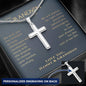 To Our Grandson on your 18th Birthday, Live Your Dreams Cross Necklace | Gift for Grandson from Grandmother & Grandfather | Grandson