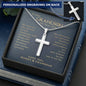 To Our Grandson on your 18th Birthday, Live Your Dreams Cross Necklace | Gift for Grandson from Grandmother & Grandfather | Grandson