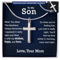 Personalized To My Son Personalized Cross Necklace | Whenever You Are Feeling Low | Gift From Mom | Son Birthday, Graduation Gift