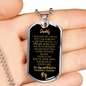 Funny "Daddy To Be" from Grumpy Baby Bump w. ENGRAVING Military Necklace