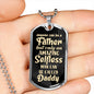 To My Daddy Engraved Military Necklace