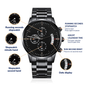 Personalized Engraved Chronograph Watch, Fathers day gift, Name Charm Watch for Men with Family Names
