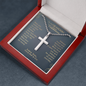 Custom To Our Grandson On Your First Communion Cross Necklace Gift, From Grandparents First Communion Gift