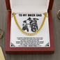 To My Biker Dad You Are My Super Hero Cuban Chain Link Necklace | Christmas, Birthday Gift from Your Son | Gift To Biker Dad from Son