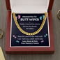 Promoted To Butt Wiper Cuban Chain Link Necklace | First Father's Day | Baby Bump Gift to Dad