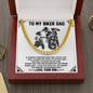 To My Biker Dad You Are My Super Hero Cuban Chain Link Necklace | Christmas, Birthday Gift from Your Son | Gift To Biking Dad from Son