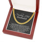 To My Smoking Hot Husband Cuban Link Chain Necklace | Gift for Husband | Christmas Gift for Husband | Anniversary & Birthday Gift