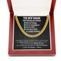 To My Man You Tick All My Boxes Cuban Chain Link | Birthday Gift For Husband | Anniversary Gift for Man | Husband Funny Gift