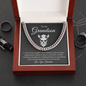 To My Grandson We Will Always Be Right Here Link Chain Necklace | Gift From Grandma | Christmas, Birthday, & Graduation Gift for Grandson