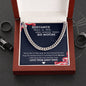 To My Husband from your Army Wife Cuban Link Chain Necklace | Gift for Husband | Army Wife | Long Distance Relationship