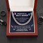 Promoted To Butt Wiper Cuban Chain Link Necklace | First Father's Day | Baby Bump Gift to Dad