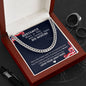 To My Husband from your Army Wife Cuban Link Chain Necklace | Gift for Husband | Army Wife | Long Distance Relationship