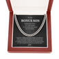 To My Bonus Son Sentimental Chain Necklace Gift, Gift For Bonus Son Birthday, Graduation