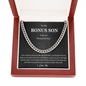 To My Bonus Son I Am Proud of You Chain Necklace Gift, Gift For Bonus Son Birthday, Graduation