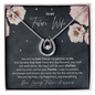 To My Future Wife Lucky In Love Necklace; Wedding Gift For Wife; Anniversary Gift For Fiance