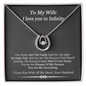 To My Wife I Love You To Infinity Lucky In Love Necklace; Anniversary Gift For Wife; Birthday Gift For Wife