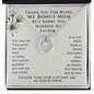 Bonus Mom Funny Lucky In Love Necklace | Step Mom Necklace, Bonus Mom Gift | Birthday, Mother's Day Gift for Second Mom