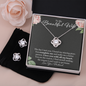 To My Beautiful Wife, Wife Birthday Wife Anniversary Mother's Day Gift For Soulmate Necklace Earrings Gift Set