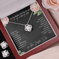 To The Mother Of The Groom On My Wedding Day Love Knot Earring & Necklace Set | Gift For Mother In Law