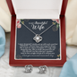 Wife Anniversary, Mother's Day Gift, Wife Birthday Necklace Earring Gift Set