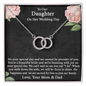 To Our Daughter On Her Wedding Day Perfect Pair Necklace | Gift To Bride from Mother & Dad | Bride Jewelry Gift from Parents