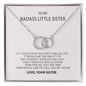 To My Badass Little Sister Necklace Gift | Sister Gifts Little Sister | Birthday Gift for Little Sister | Jewelry Gift for Sister Necklace Card