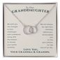 To Our Granddaughter Live Your Dreams Pair Necklace | Gift From Grandma & Grandpa | Granddaughter Birthday, Granddaughter Graduation