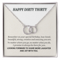 Happy Dirty Thirty 30th Birthday Pair Necklace Gift For Her | Meaningful 30th Birthday Necklace | Interlocking Circles | Sterling Silver Jewelry