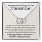 70th Birthday Pair Necklace Gift For Her | Meaningful 70th Birthday Necklace | Interlocking Circles | Sterling Silver Jewelry