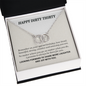 Happy Dirty Thirty 30th Birthday Pair Necklace Gift For Her | Meaningful 30th Birthday Necklace | Interlocking Circles | Sterling Silver Jewelry