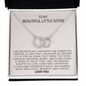 To My Beautiful Little Sister Necklace Gift | Sister Gifts Little Sister | Birthday Gift for Little Sister | Jewelry Gift for Sister Necklace Card