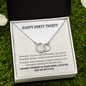 Happy Dirty Thirty 30th Birthday Pair Necklace Gift For Her | Meaningful 30th Birthday Necklace | Interlocking Circles | Sterling Silver Jewelry