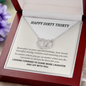 Happy Dirty Thirty 30th Birthday Pair Necklace Gift For Her | Meaningful 30th Birthday Necklace | Interlocking Circles | Sterling Silver Jewelry
