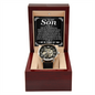 To My Son I Am So Proud Of You Men Openwork Watch | Gift from Mom | Gift from Dad | Appreciation Gift for Son | Birthday Gift, Graduation